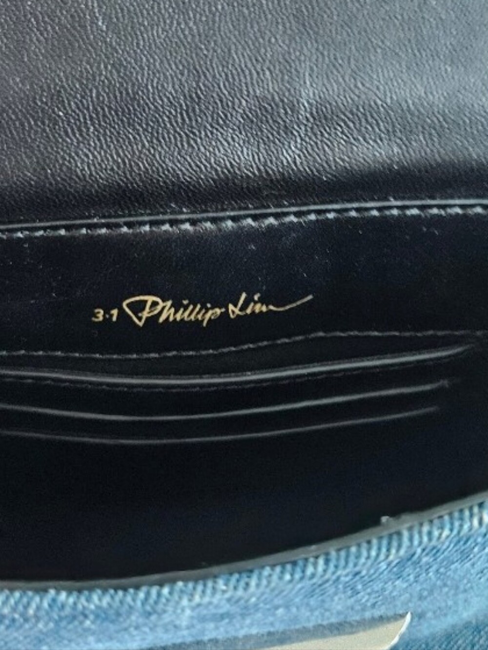 3.1 Fhillip Lim Denim Mini  Alix Crossbody Bag with Silver Chain - Picture 2 of 13
